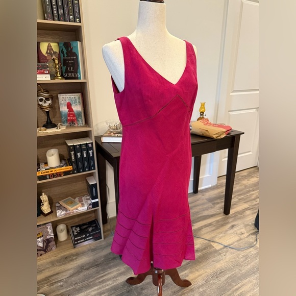 Ann Taylor | Pink 100% Linen Sundress Size 12 Petite - Picture 1 of 6